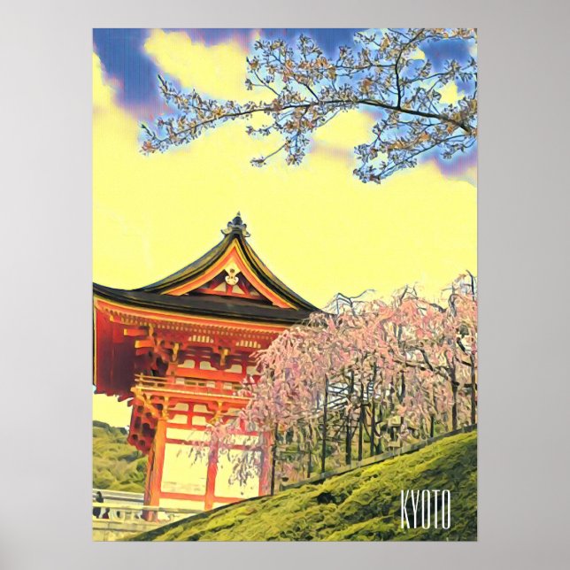 Kyoto Japan Cherry Blossom travel photography Poster (Front)