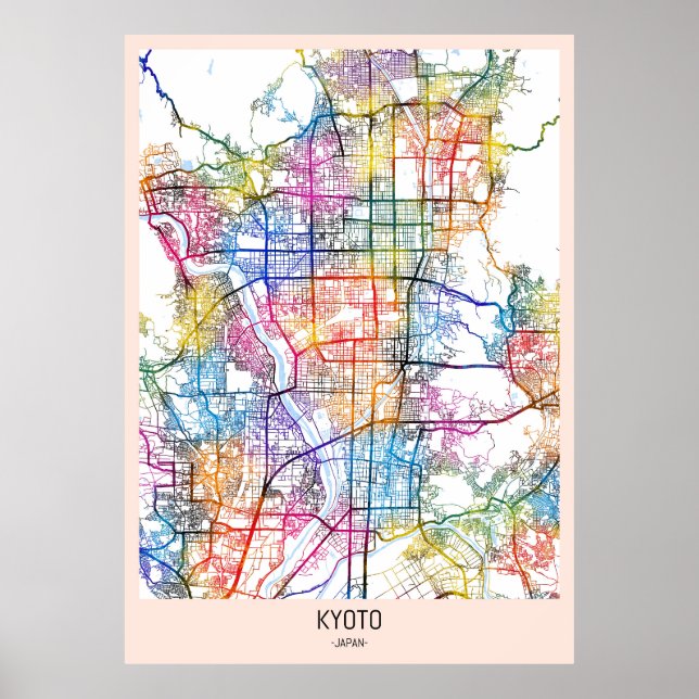 Kyoto Japan City Map Poster (Front)