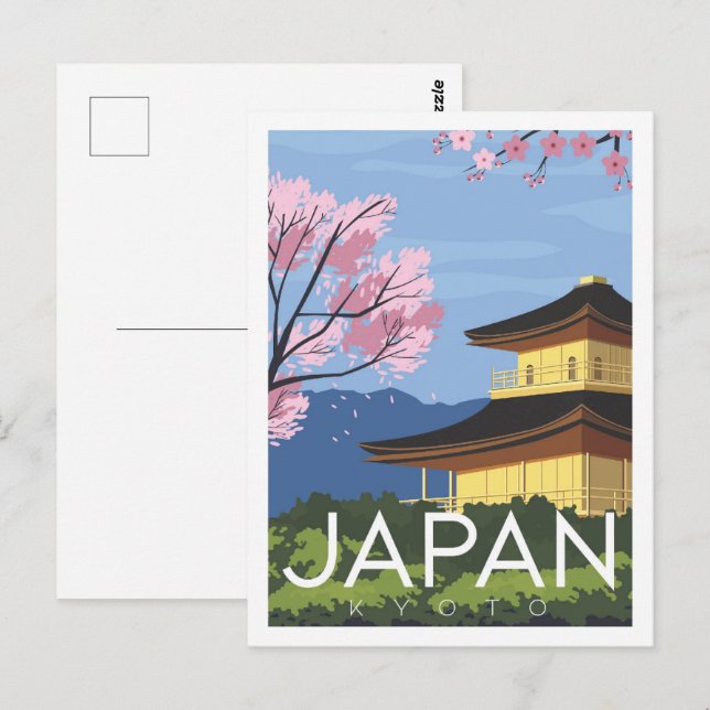 Kyoto Japan Famous Travel Place Illustration Postcard (Front/Back)