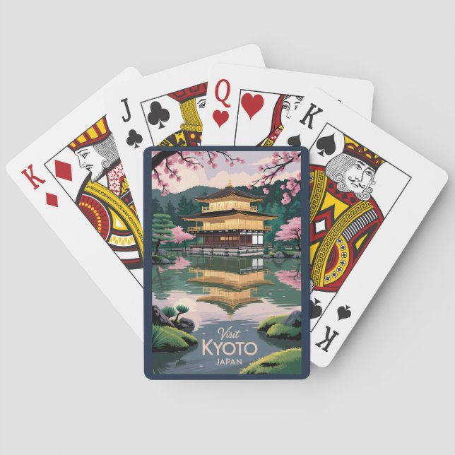 Kyoto Japan Kinkaku-ji Illustration Travel Art Vin Poker Cards (Back)
