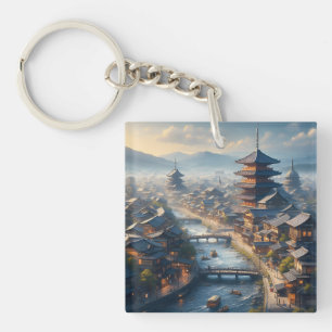 Kyoto Japan Landscape Travel Vintage Keychain