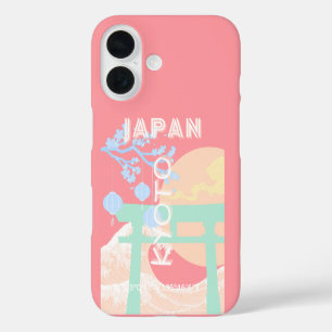 Kyoto Japan Pastel Travel Art iPhone 16 Case