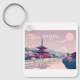 Kyoto Japan Pastel Travel Design Keychain
