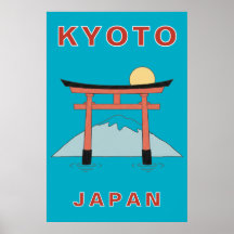 Kyoto Japan Torii Gate Art Minimalist Travel