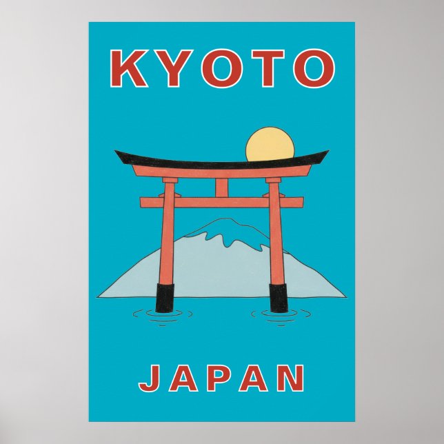 Kyoto Japan Torii Gate Art Minimalist Travel Poster (Front)