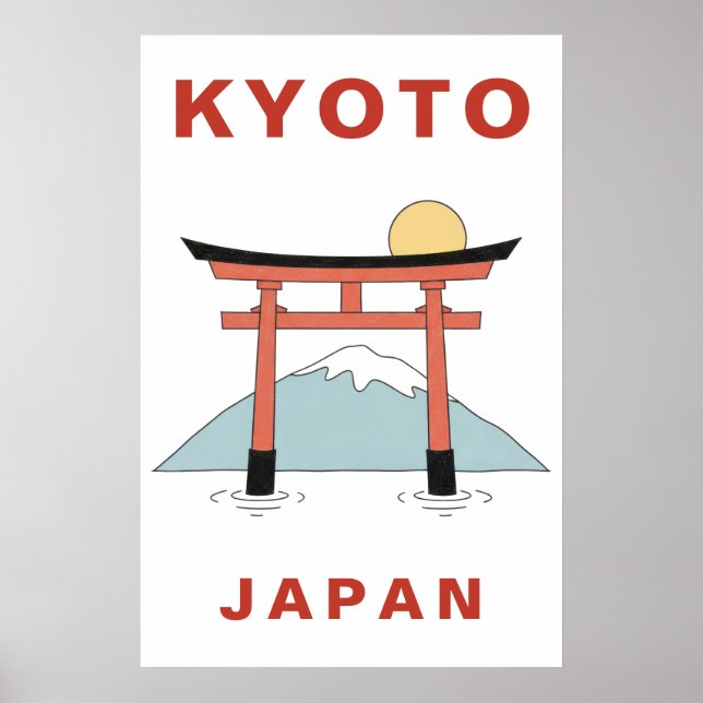 Kyoto Japan Torii Gate Art Minimalist Travel Poster (Front)