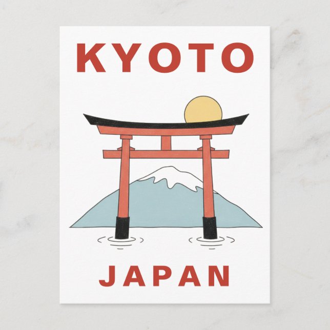Kyoto Japan Torii Gate Minimalist Travel Postcard (Front)