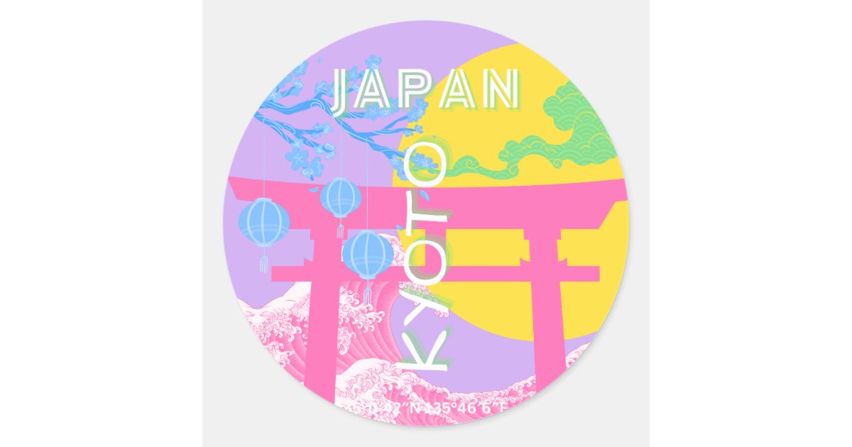 Kyoto Japan Travel Art Classic Round Sticker | Zazzle
