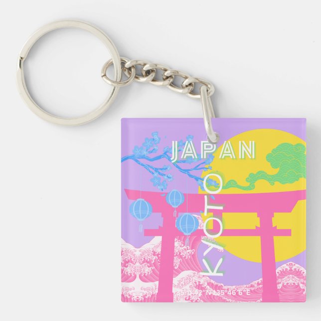 Kyoto Japan Travel Art Keychain (Front)