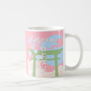 Kyoto Japan Travel Art, Pastel Travel Art Coffee Mug