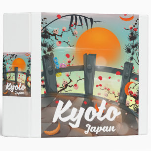 Kyoto Japan travel poster 3 Ring Binder