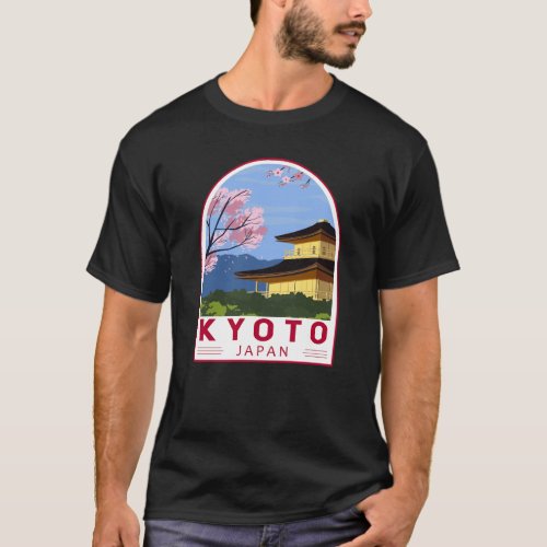 Kyoto Japan Travel Retro Travel Emblem T_Shirt