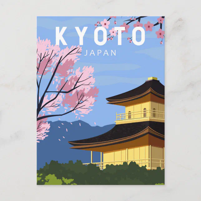 Kyoto Japan Travel Vintage Art Postcard | Zazzle