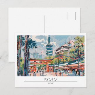 Kyoto Japan Vintage Art Travel Postcard