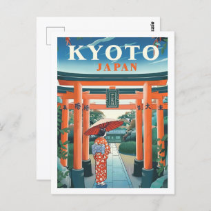 Kyoto Japan Vintage Famous Travel Place Postcard