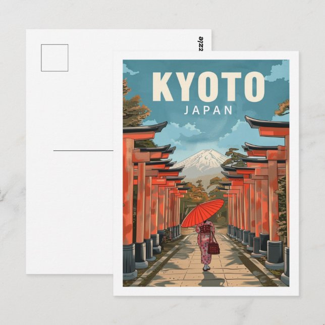 Kyoto Japan Vintage Famous Travel Place Postcard (Front/Back)
