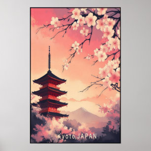 Kyoto Japan Vintage Travel Poster