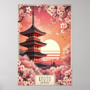 Kyoto Japan Vintage Travel Poster