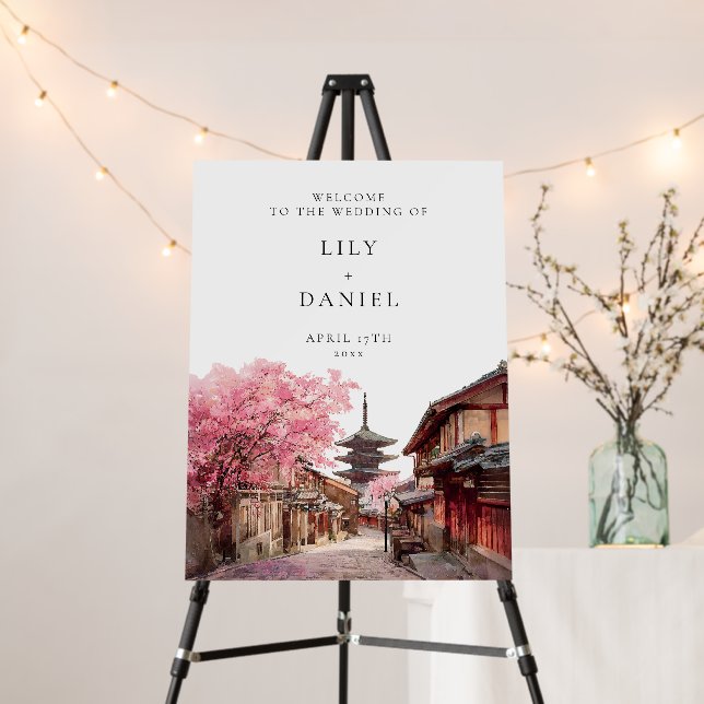 Kyoto Japan Wedding Welcome Sign (In Situ (Stand))
