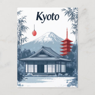 Kyoto: Japanese Temple, Pagoda, and Mountain Postcard