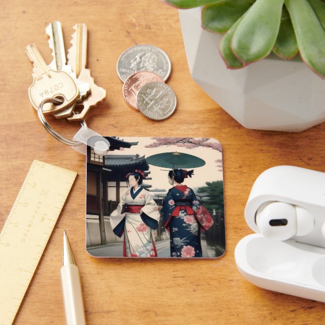 Kyoto Kimono Spring Walk Keychain (Desk)