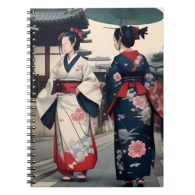 Kyoto Kimono Spring Walk Notebook (Front)