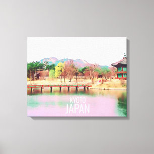 Kyoto landscape travel poster Japan Canvas Print