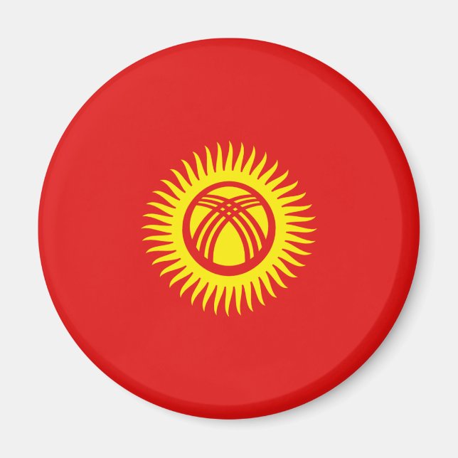 Kyrgyzstan Fisheye Flag Magnet (Front)