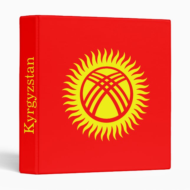 Kyrgyzstan Flag 3 Ring Binder (Front/Spine)