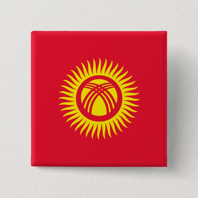 Kyrgyzstan Flag Button (Front)