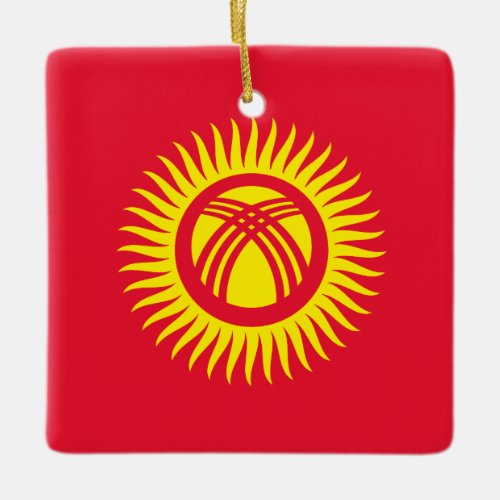 Kyrgyzstan Flag  Ceramic Ornament