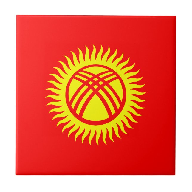 Kyrgyzstan Flag Ceramic Tile (Front)