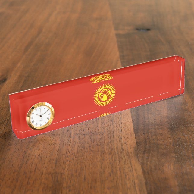 Kyrgyzstan flag desk name plate (Side)