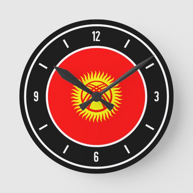 Kyrgyzstan Flag Elegant Round Clock (Front)
