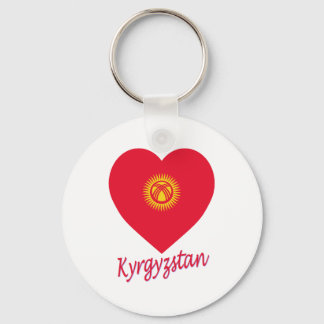 Kyrgyzstan Flag Heart Keychain