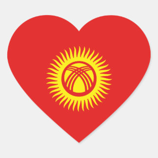 Kyrgyzstan Flag Heart Sticker
