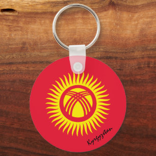 Kyrgyzstan Flag & Kyrgyzstan patriots / sports Keychain