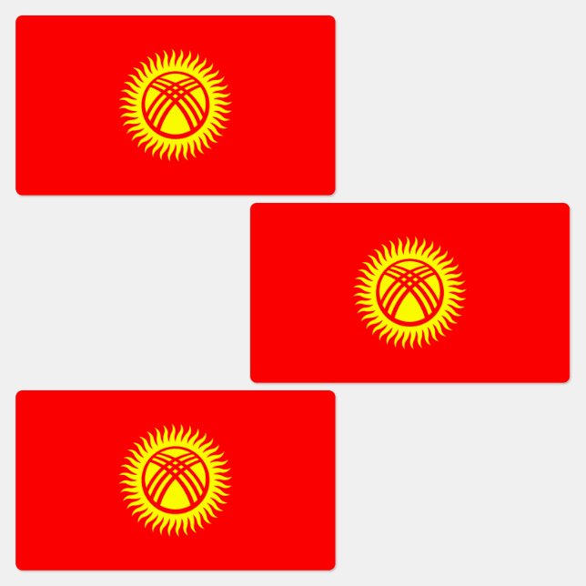 Kyrgyzstan Flag Labels (Group)