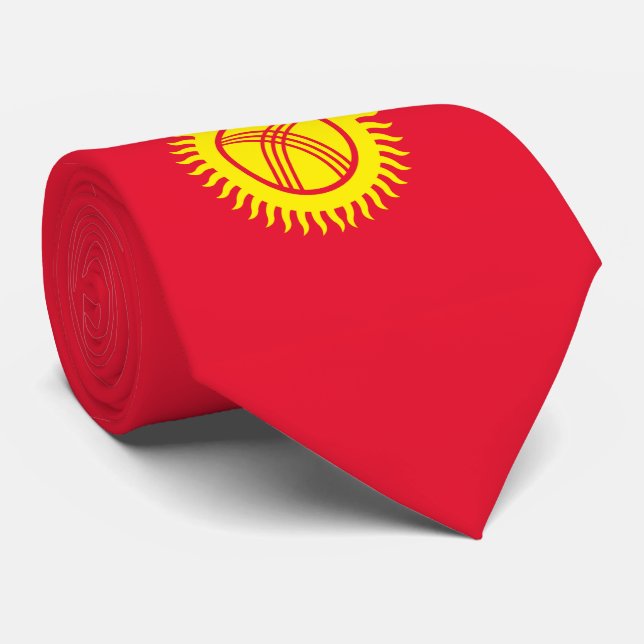 Kyrgyzstan Flag Neck Tie (Rolled)