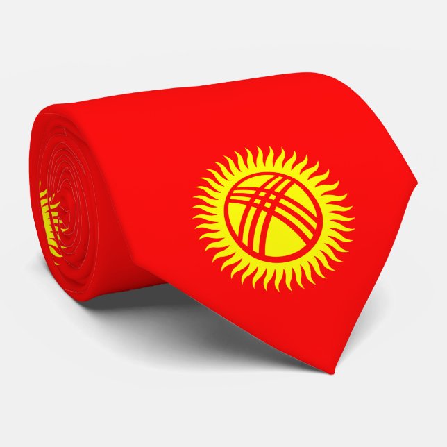 Kyrgyzstan Flag Neck Tie (Rolled)