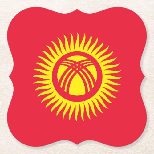 Kyrgyzstan Flag Paper Coaster