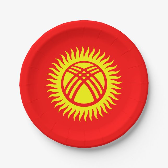 Kyrgyzstan Flag Paper Plates (Front)