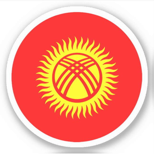 Kyrgyzstan Flag Round Sticker (Front)