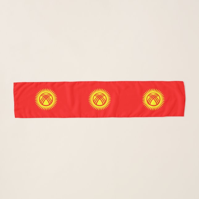 Kyrgyzstan Flag Scarf (Front (Horizontal))