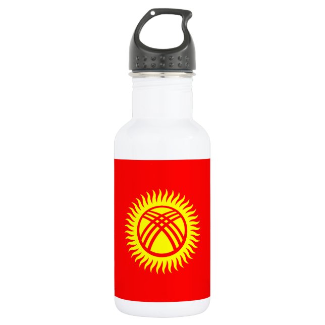 Kyrgyzstan Flag Stainless Steel Water Bottle (Front)