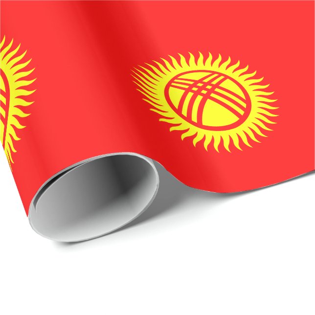 Kyrgyzstan Flag Wrapping Paper (Roll Corner)