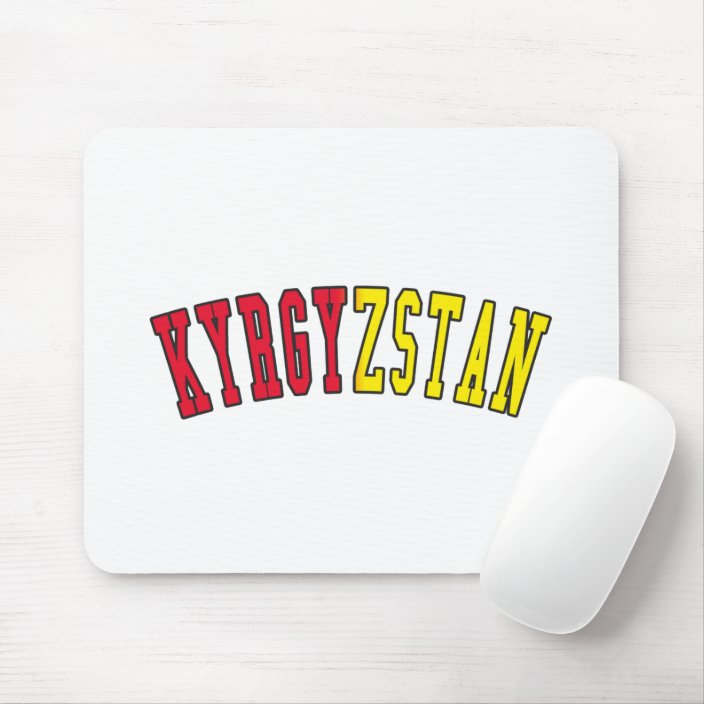 Kyrgyzstan in National Flag Colors Mouse Pad