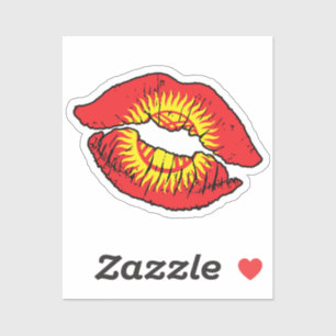 Kyrgyzstan Kirghiz Lipstick Love Flag Sticker