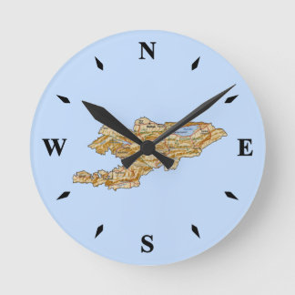 Kyrgyzstan Map Clock