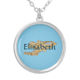 Kyrgyzstan Map + Name Necklace